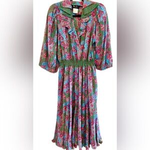 DIANE FRES ORIGINAL Vintage Maxi Dress, Size L